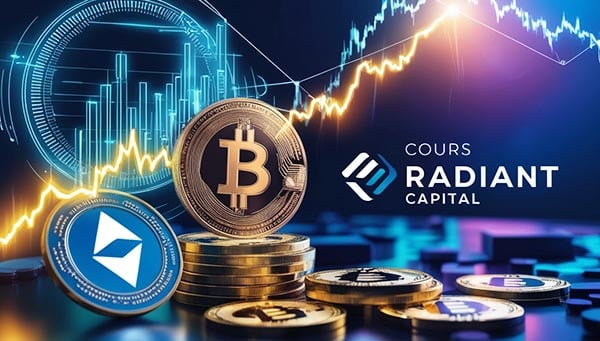Graphique illustrant le cours de Radiant Capital (RAC) montrant les tendances de la cryptomonnaie dans la finance décentralisée