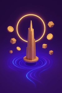 Abu Dhabi skyline blockchain finance numérique