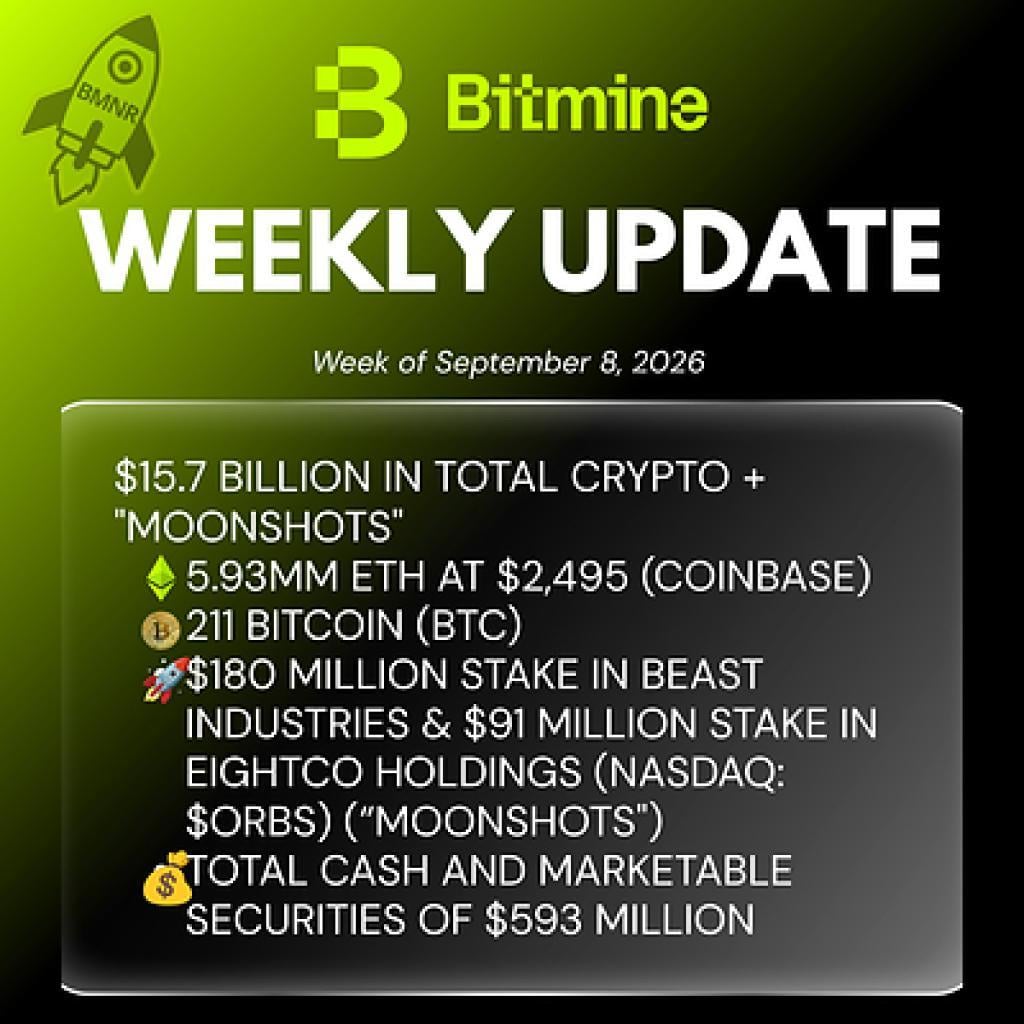 Bitmine Immersion Technologies (BMNR) Announces ETH Holdi...